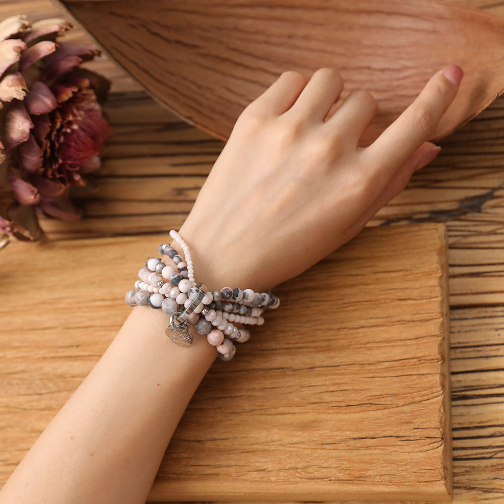 Armband mit echten rosa Jaspis Steinen