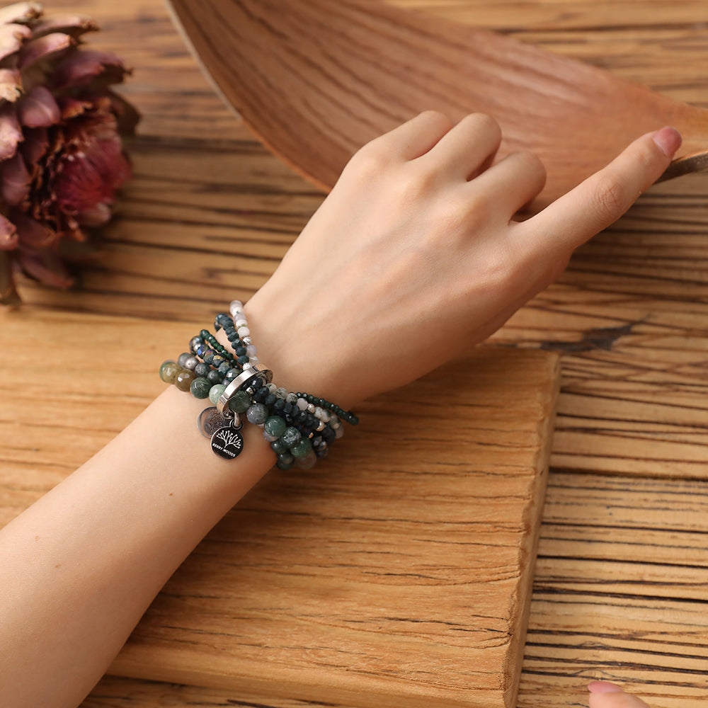 Armband mit echten grünen Achtat Steinen