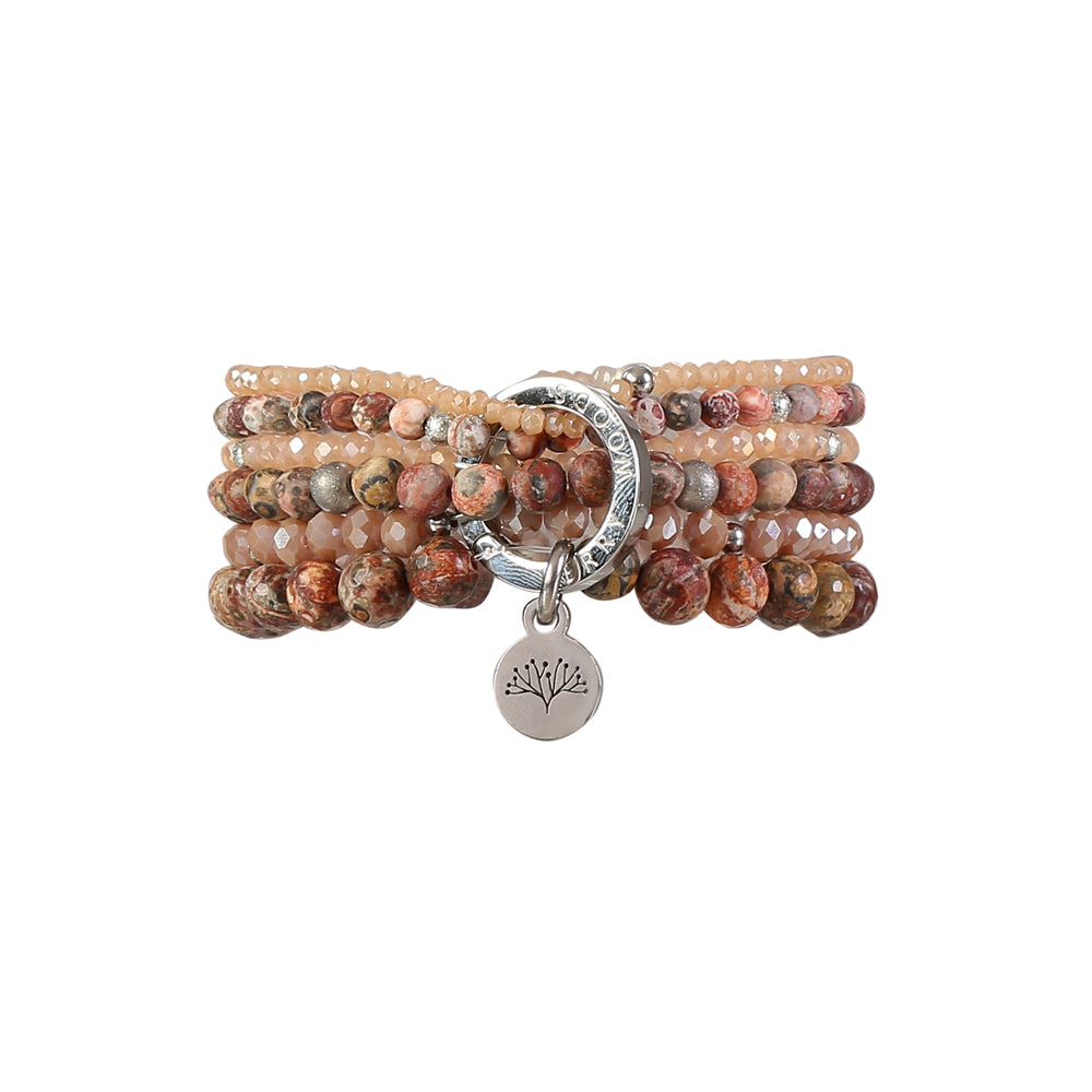 Armband mit echten roten Leoparden Jaspis Steinen