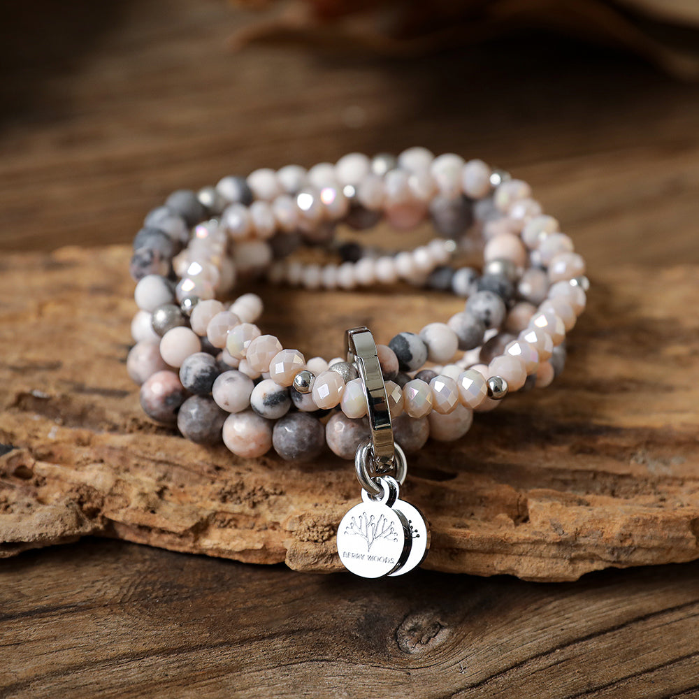 Armband mit echten rosa Jaspis Steinen