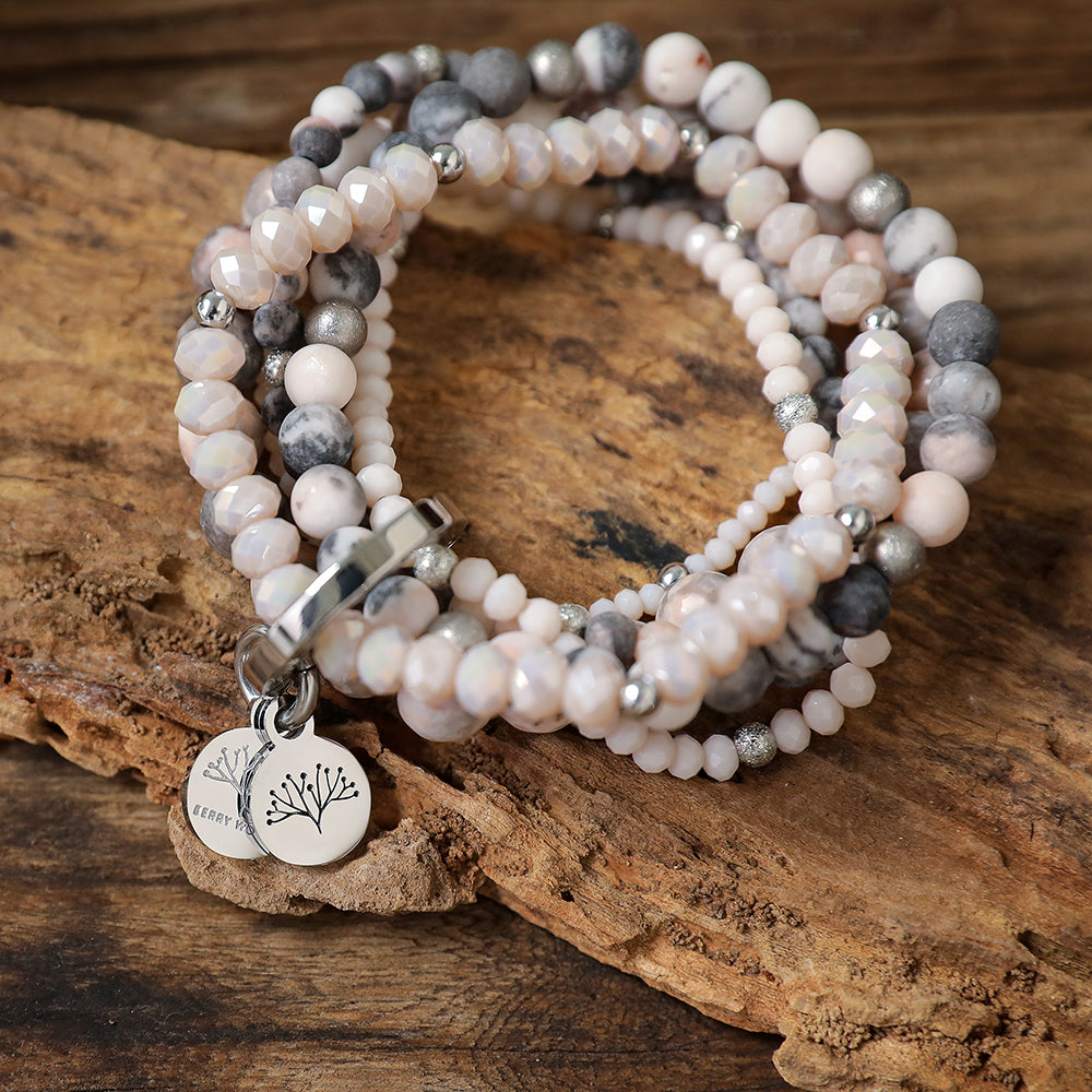 Armband mit echten rosa Jaspis Steinen