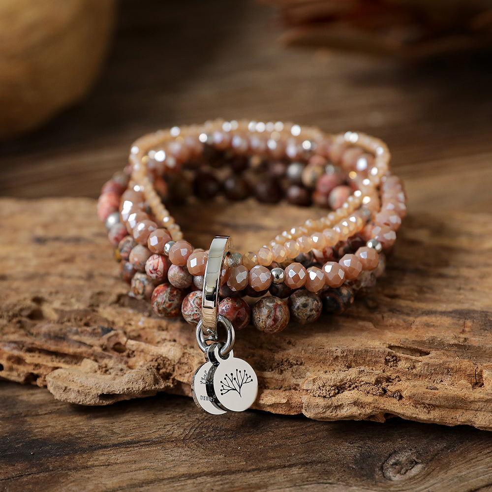 Armband mit echten roten Leoparden Jaspis Steinen
