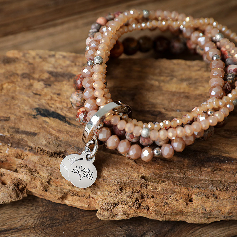 Armband mit echten roten Leoparden Jaspis Steinen