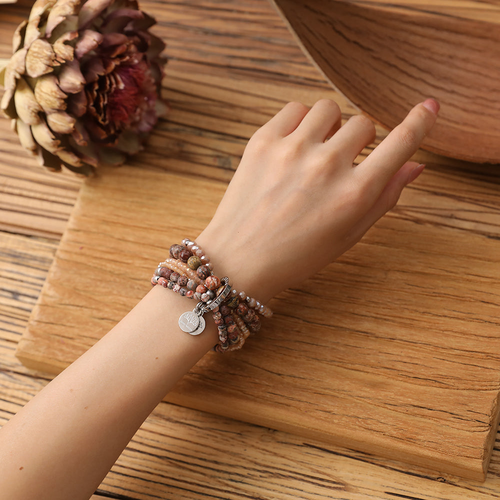 Armband mit echten roten Leoparden Jaspis Steinen